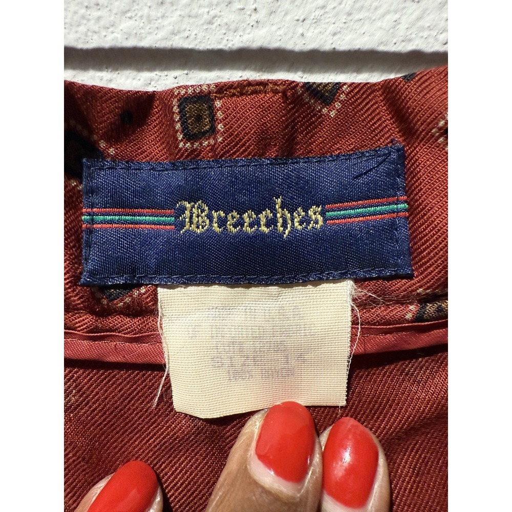 Vtg‎ Geo Print Breeches Brand Pants Pleated Size 14 Preppy European Style USA - Picture 7 of 10
